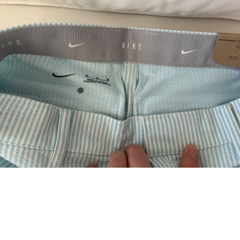 Nike Mens Golf Shorts‎ Standard Fit Seersucker Blue White Stripe Size 30